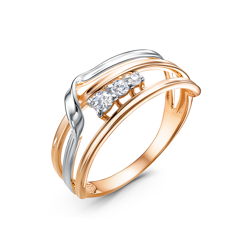 Кольцо из красного золота с фианитами Ювелирное изделие - Кольцо из красного золота с фианитами в магазине Best-Gold 124910