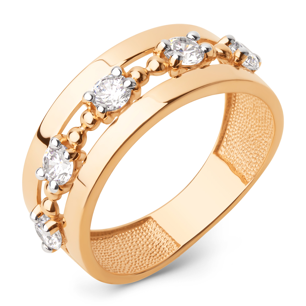Кольцо из красного золота с фианитами Ювелирное изделие - Кольцо из красного золота с фианитами в магазине Best-Gold 140402