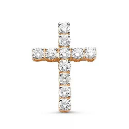 Крест из красного золота с бриллиантами Ювелирное изделие - Крест из красного золота с бриллиантами в магазине Best-Gold 044211