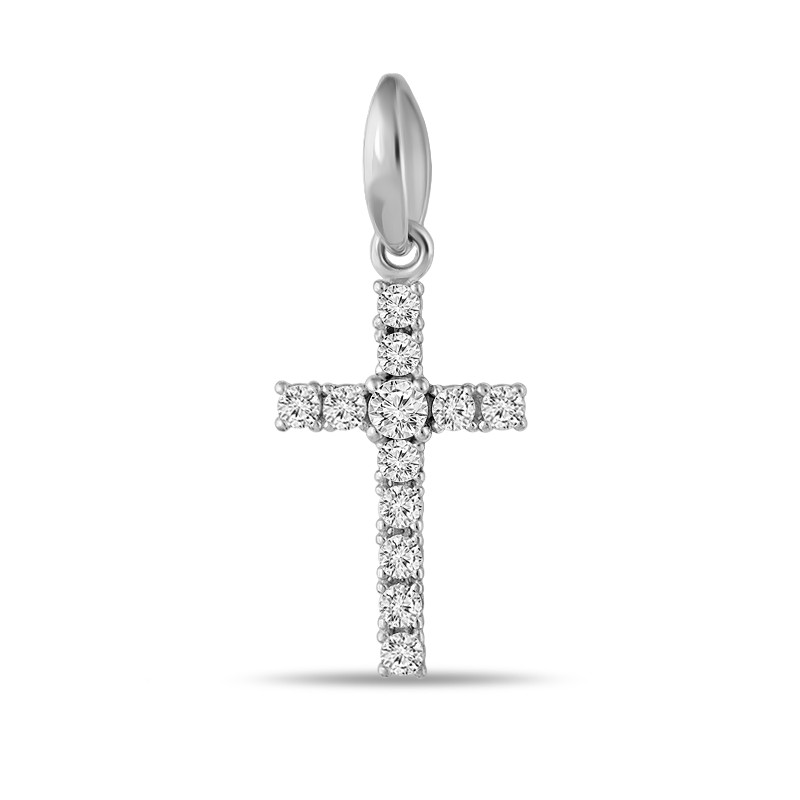 Ювелирное изделие - Подвеска из белого золота с фианитами в магазине Best-Gold 001649