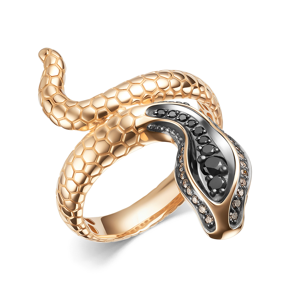 Кольцо из красного золота с бриллиантами Ювелирное изделие - Кольцо из красного золота с бриллиантами в магазине Best-Gold 148448