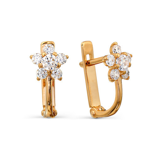 Серьги из красного золота с фианитами Ювелирное изделие - Серьги из красного золота с фианитами в магазине Best-Gold 102792