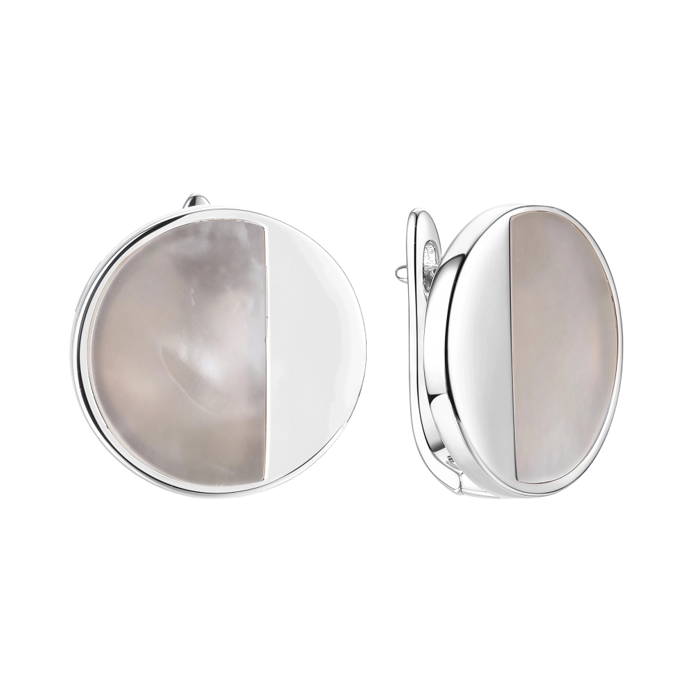 Ювелирное изделие - Серьги из серебра с перламутром в магазине Best-Gold 154156