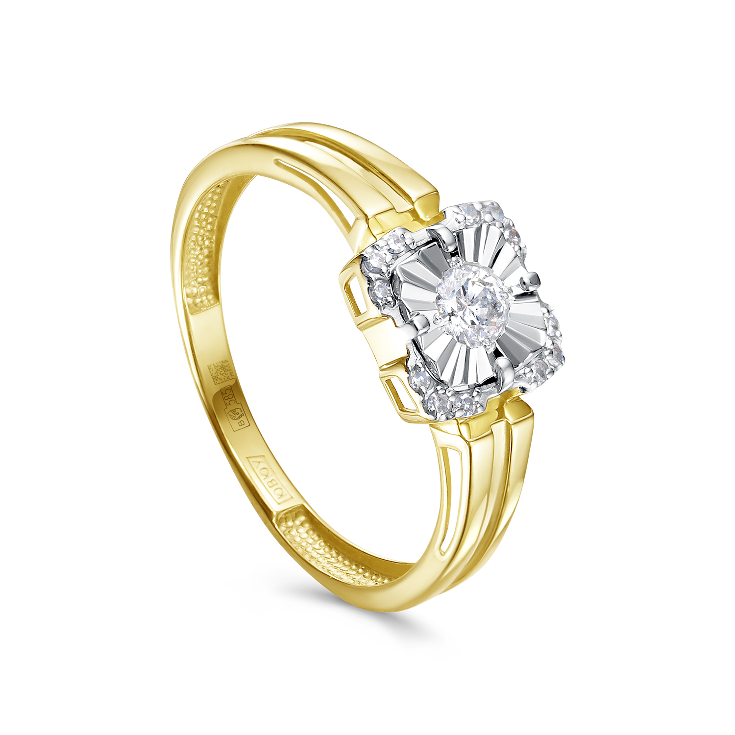 Ювелирное изделие - Кольцо из желтого золота с бриллиантами в магазине Best-Gold 150743