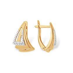 Ювелирное изделие - Серьги из красного золота с фианитами в магазине Best-Gold 048152