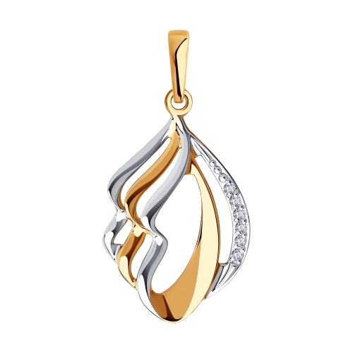 Подвеска из комбинированного золота с фианитами Ювелирное изделие - Подвеска из комбинированного золота с фианитами в магазине Best-Gold 087159