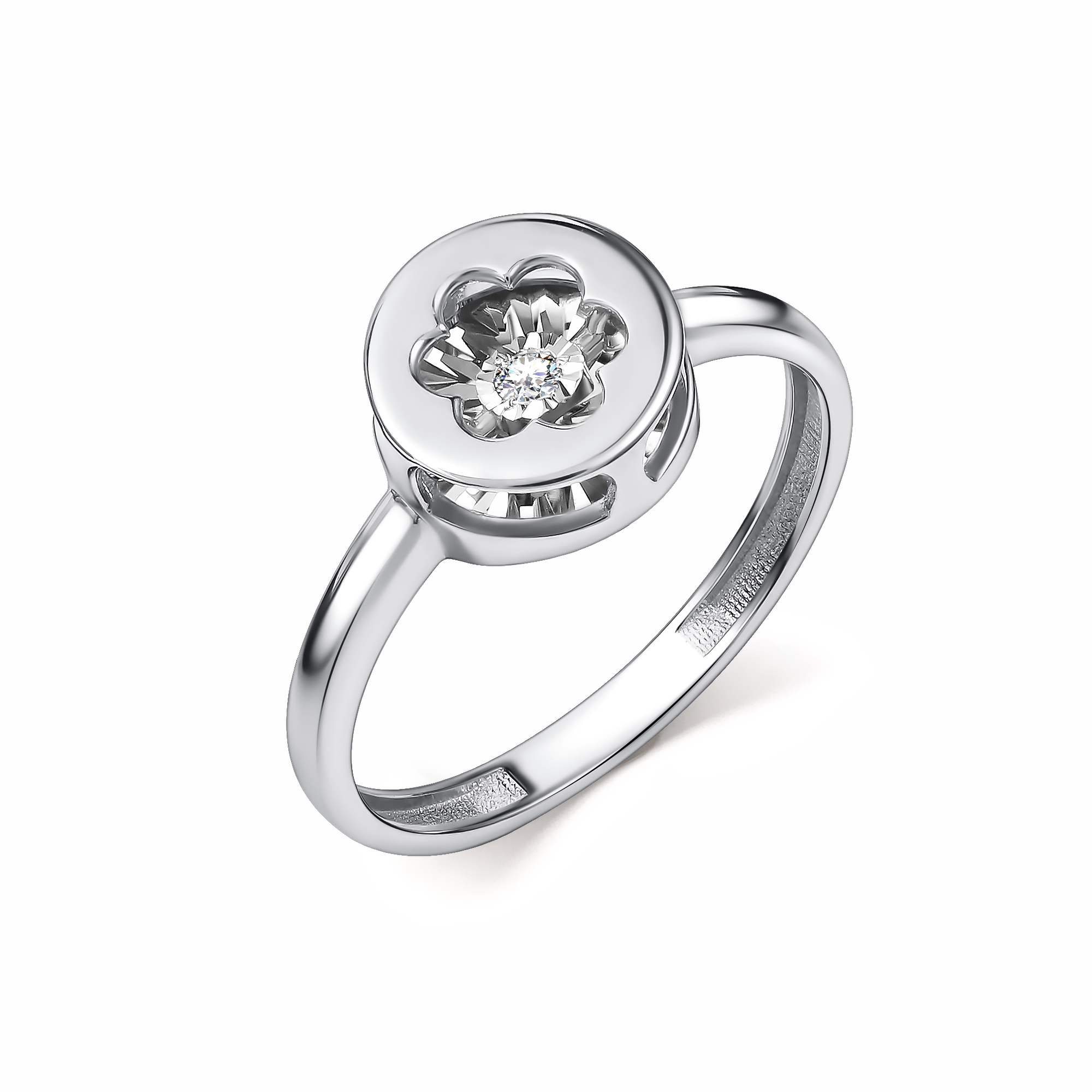 Кольцо из белого золота с бриллиантом Ювелирное изделие - Кольцо из белого золота с бриллиантом в магазине Best-Gold 139908