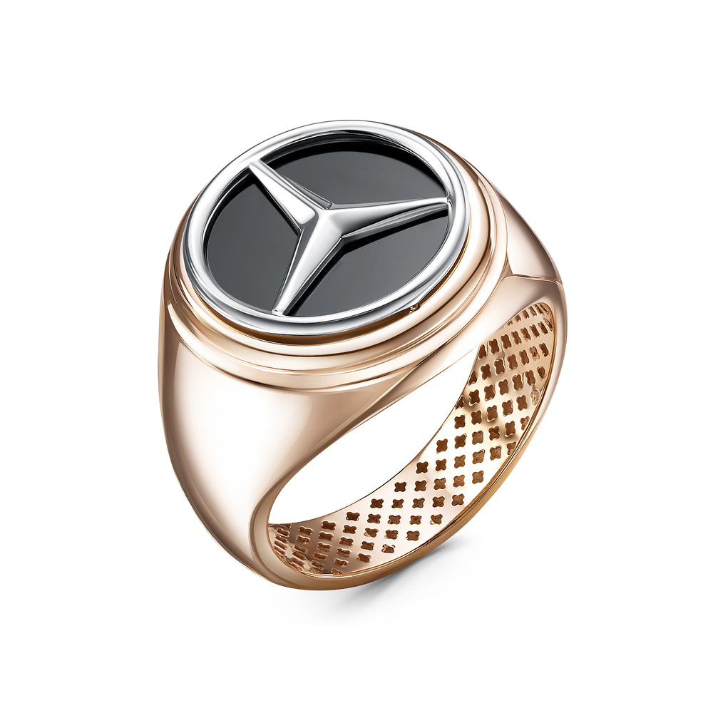 Печатка мужская из красного золота с ониксом Ювелирное изделие - Печатка мужская из красного золота с ониксом в магазине Best-Gold 034913