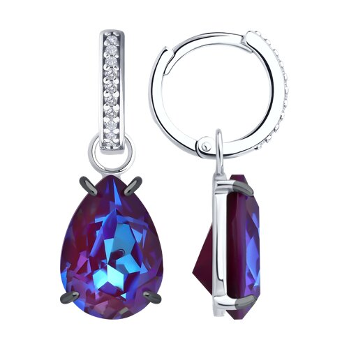 Серьги из серебра с нано кристаллом Ювелирное изделие - Серьги из серебра с нано кристаллом в магазине Best-Gold 152833