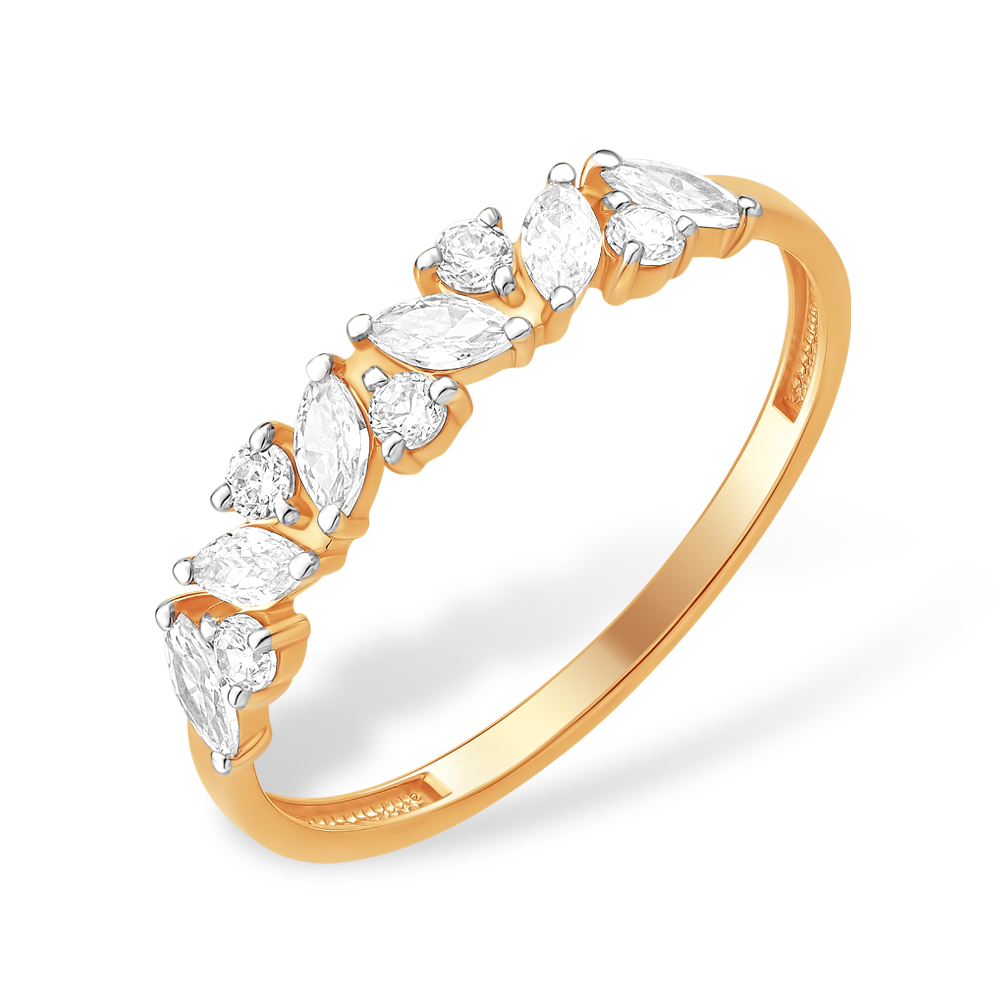 Ювелирное изделие - Кольцо из красного золота с фианитами в магазине Best-Gold 147530