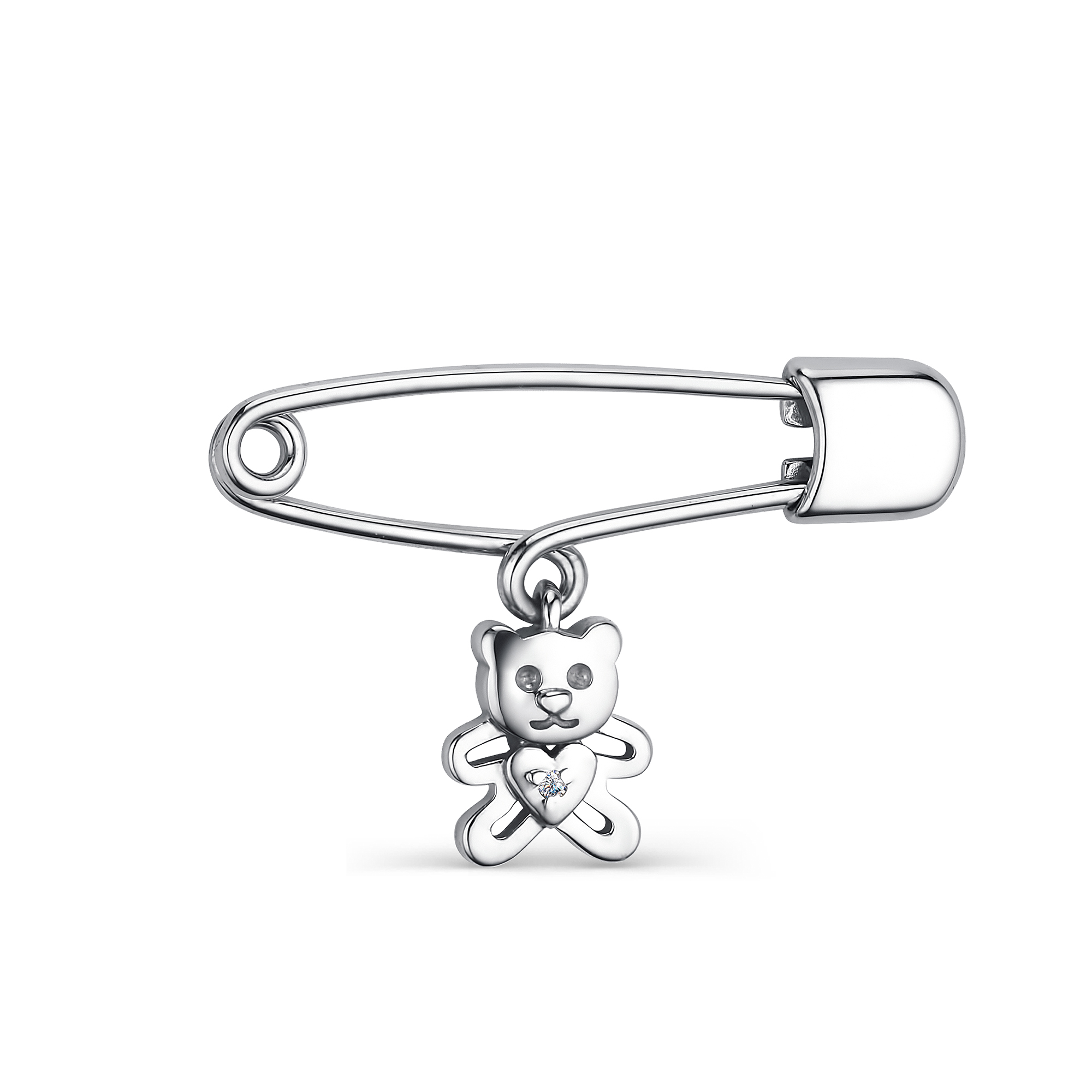 Брошь из серебра с бриллиантом Ювелирное изделие - Брошь из серебра с бриллиантом в магазине Best-Gold 086231