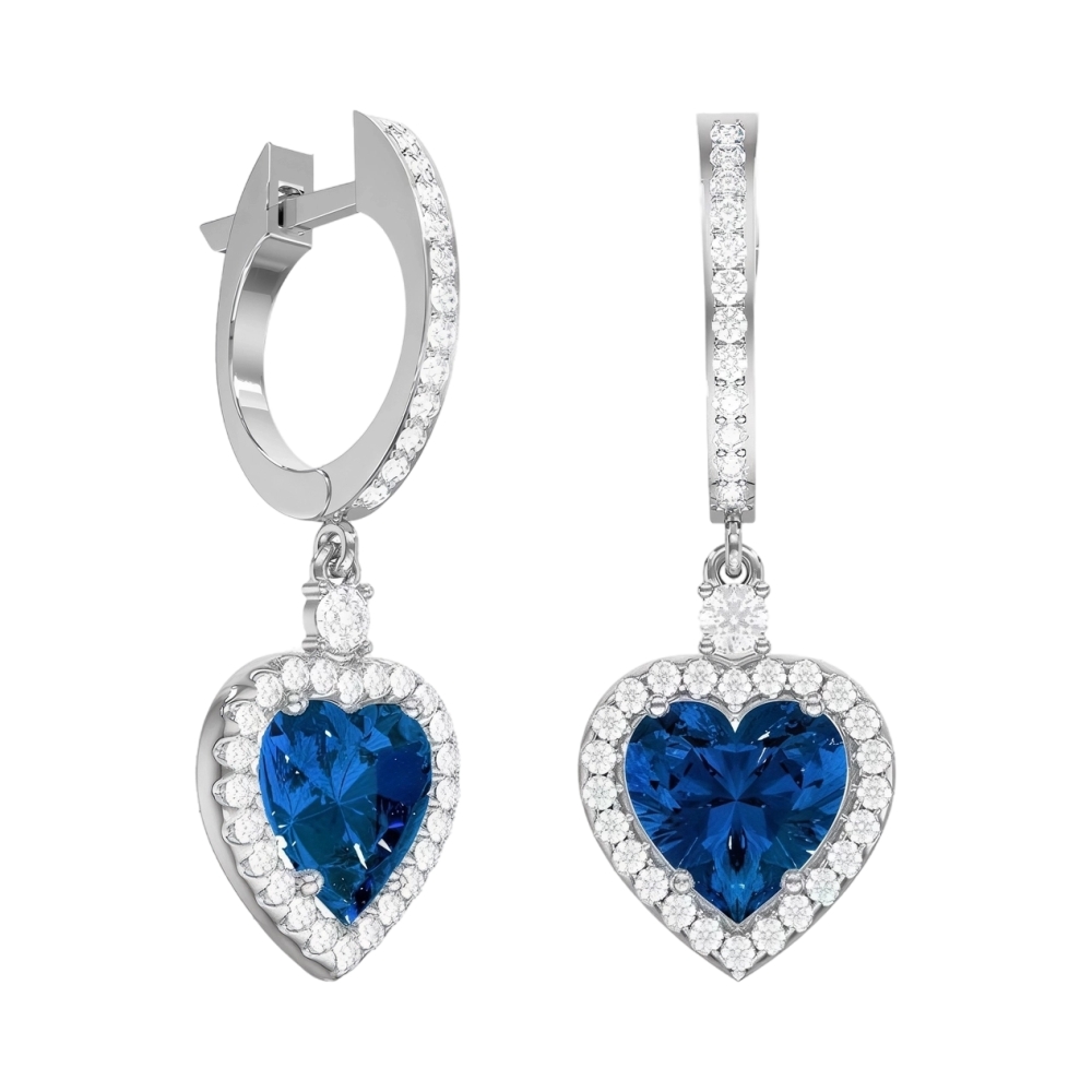 Ювелирное изделие - Серьги из серебра с турмалином и фианитами в магазине Best-Gold 134262