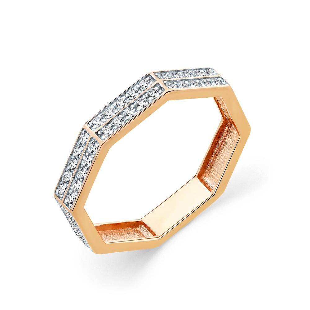 Кольцо из красного золота с фианитами Ювелирное изделие - Кольцо из красного золота с фианитами в магазине Best-Gold 149472