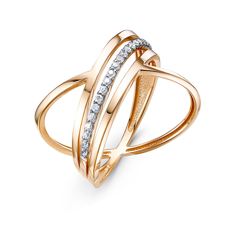 Ювелирное изделие - Кольцо из красного золота с фианитами в магазине Best-Gold 033106