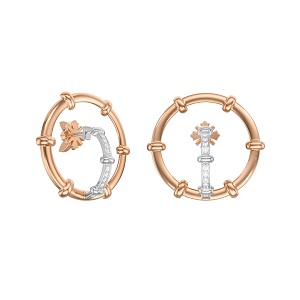 Ювелирное изделие - Серьги из красного золота с фианитами в магазине Best-Gold 117089