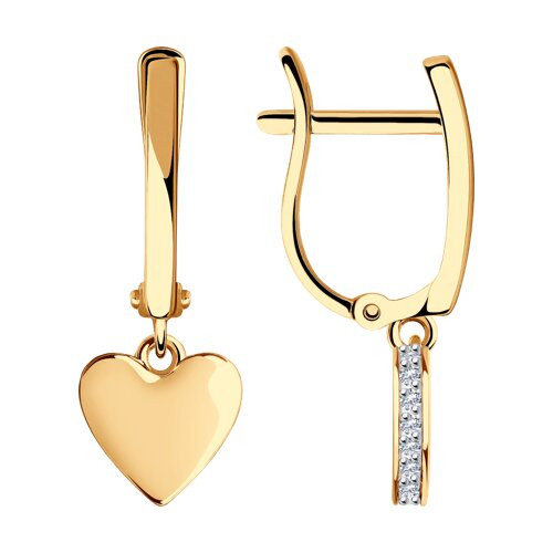 Серьги из красного золота с фианитами Ювелирное изделие - Серьги из красного золота с фианитами в магазине Best-Gold 031197