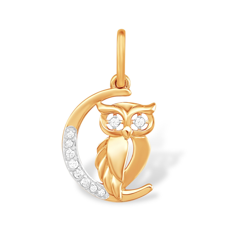 Подвеска из красного золота с фианитами Ювелирное изделие - Подвеска из красного золота с фианитами в магазине Best-Gold 029712