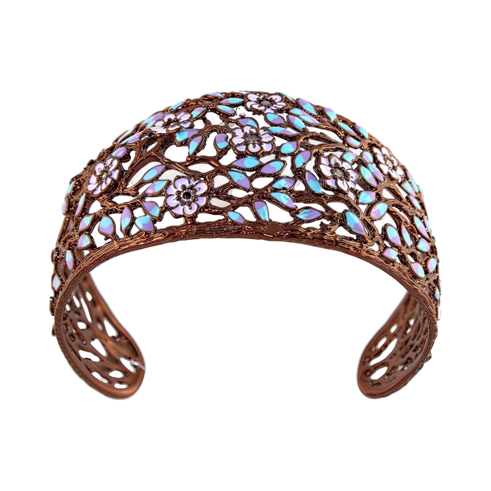 Браслет жёсткий из серебра с фианитами Ювелирное изделие - Браслет жёсткий из серебра с фианитами в магазине Best-Gold 073797