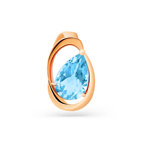 Подвеска из красного золота с топазом Ювелирное изделие - Подвеска из красного золота с топазом в магазине Best-Gold 151671