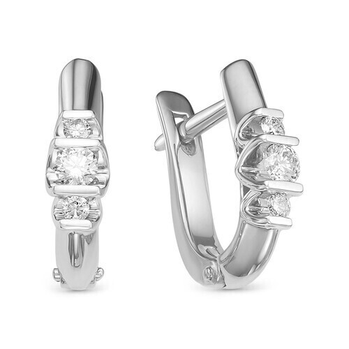 Ювелирное изделие - Серьги из белого золота с бриллиантами в магазине Best-Gold 006832