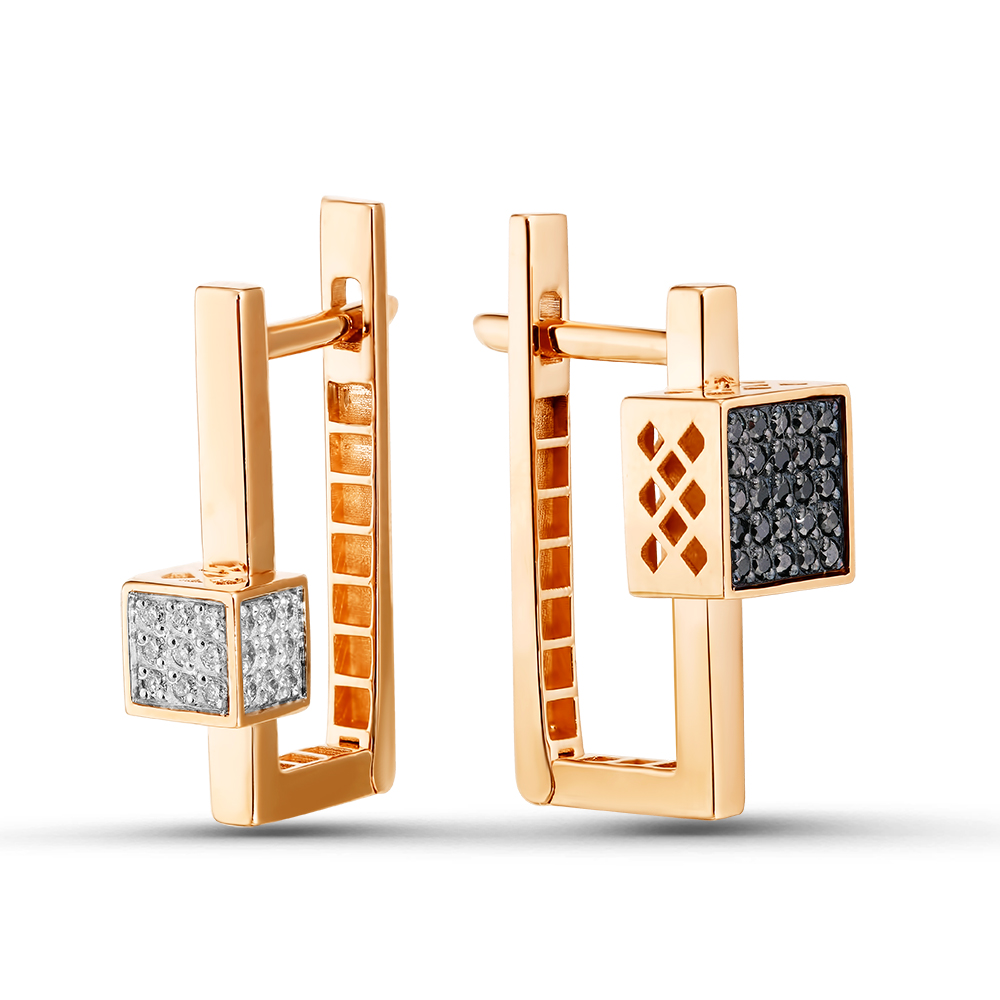 Ювелирное изделие - Серьги из красного золота с бриллиантами в магазине Best-Gold 151918