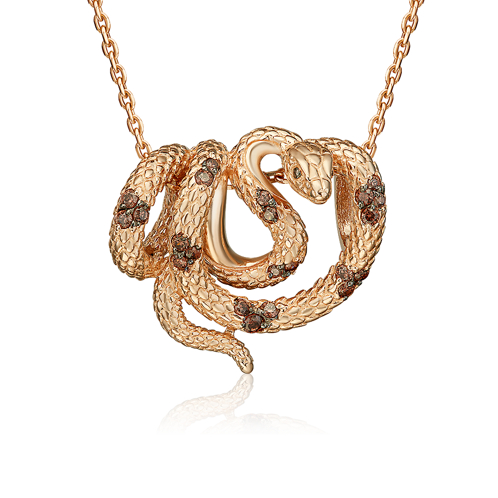 Подвеска из красного золота с фианитами Ювелирное изделие - Подвеска из красного золота с фианитами в магазине Best-Gold 150277