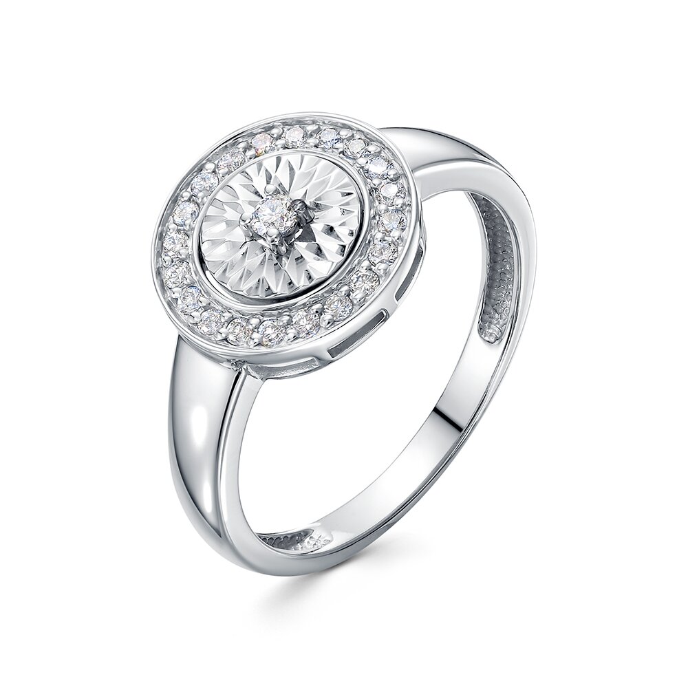 Ювелирное изделие - Кольцо из белого золота с бриллиантами в магазине Best-Gold 141605