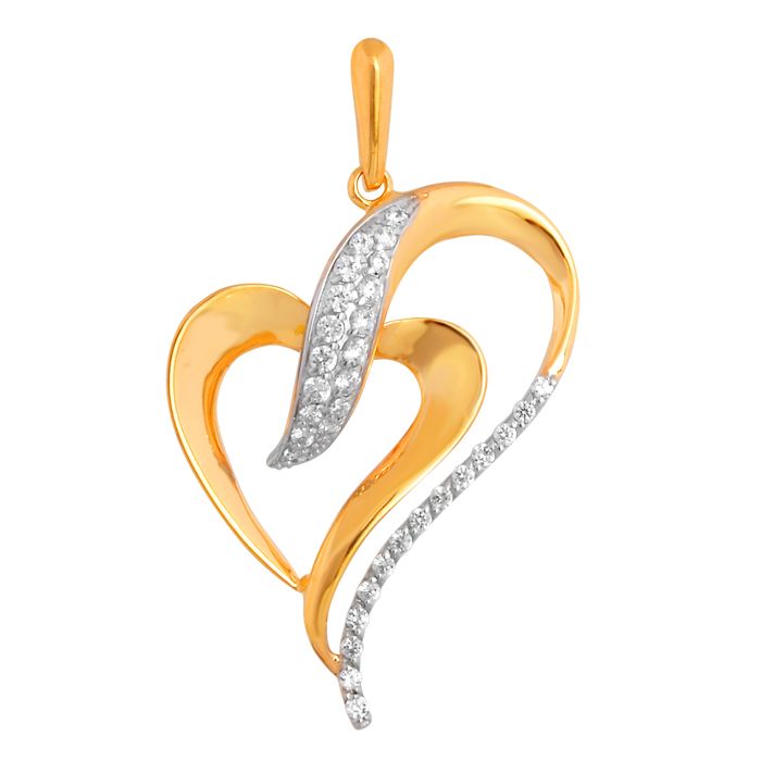 Подвеска из красного золота с фианитами Ювелирное изделие - Подвеска из красного золота с фианитами в магазине Best-Gold 132083