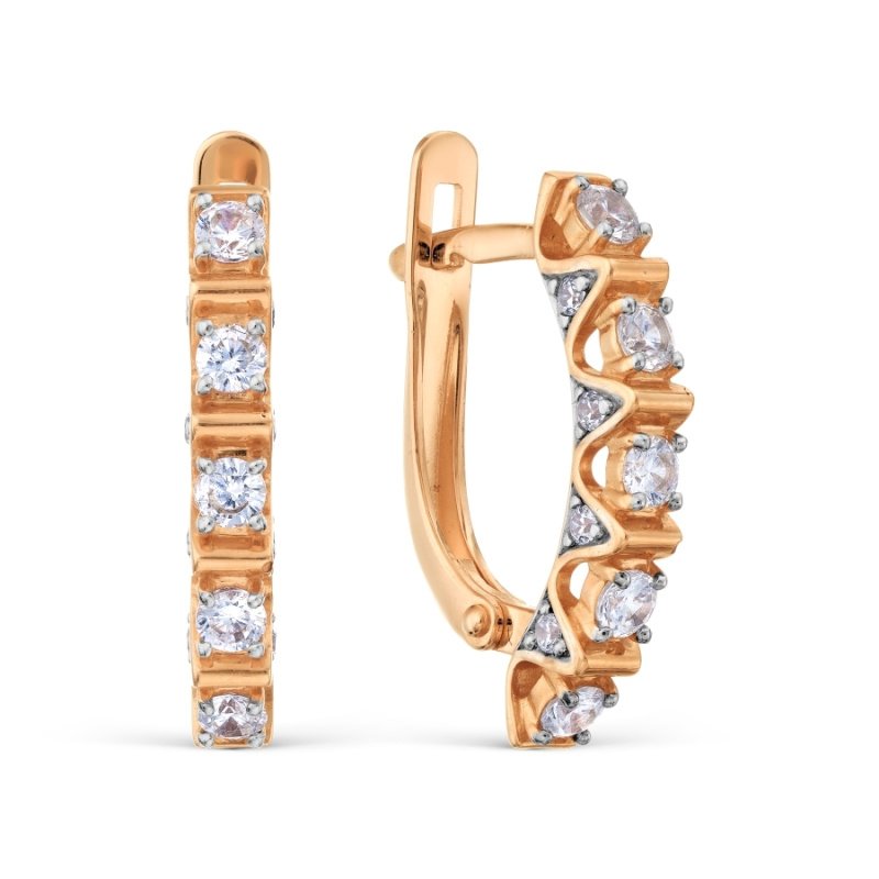 Ювелирное изделие - Серьги из жёлтого золота с фианитами в магазине Best-Gold 029599