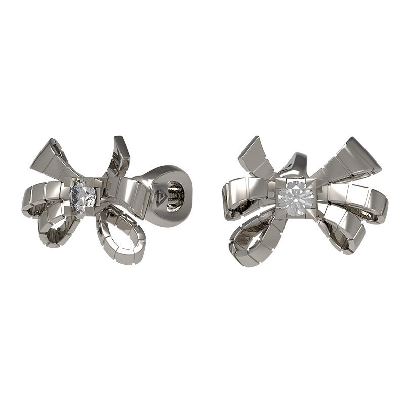 Ювелирное изделие - Серьги из белого золота с бриллиантами в магазине Best-Gold 156264