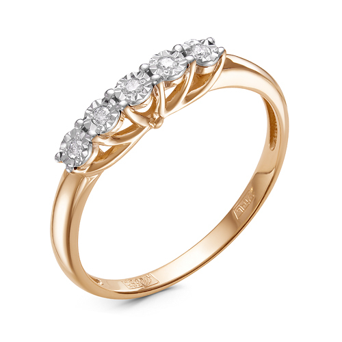 Ювелирное изделие - Кольцо из красного золота с бриллиантами в магазине Best-Gold 014631