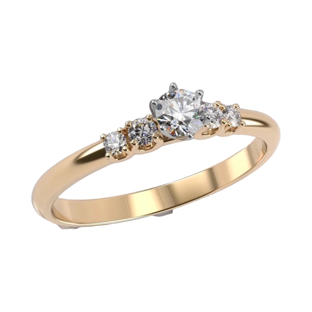 Ювелирное изделие - Кольцо помолвочное из жёлтого золота с бриллиантами в магазине Best-Gold 035224