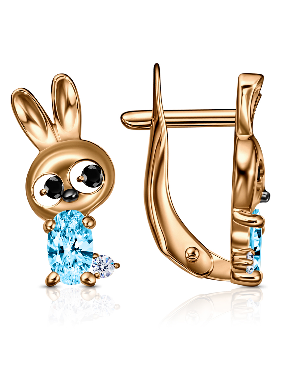 Ювелирное изделие - Серьги из красного золота с фианитами в магазине Best-Gold 150641