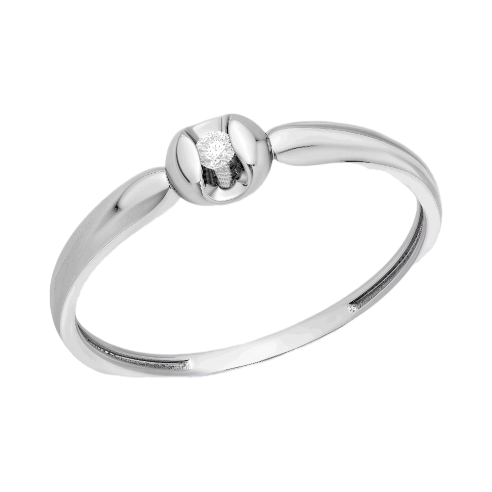 Кольцо из серебра с бриллиантом Ювелирное изделие - Кольцо из серебра с бриллиантом в магазине Best-Gold 153502