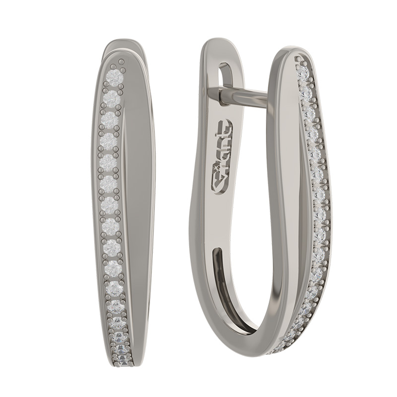 Серьги из белого золота с бриллиантами Ювелирное изделие - Серьги из белого золота с бриллиантами в магазине Best-Gold 142314