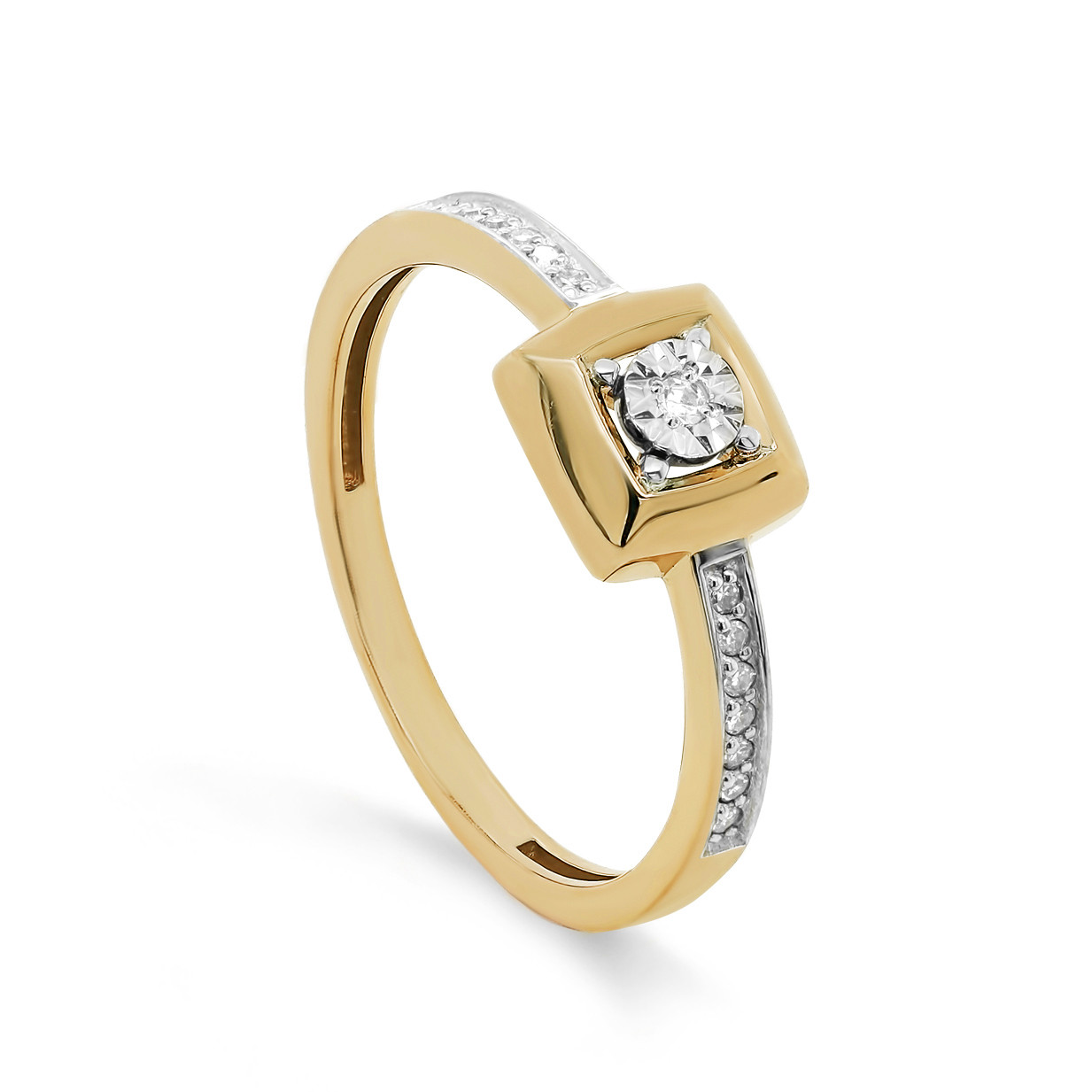 Ювелирное изделие - Кольцо из жёлтого золота с бриллиантами в магазине Best-Gold 085106