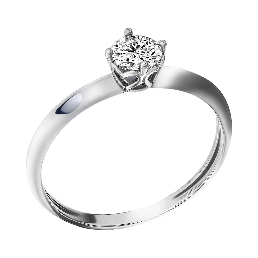 Ювелирное изделие - Кольцо помолвочное из белого золота с фианитом в магазине Best-Gold 155983