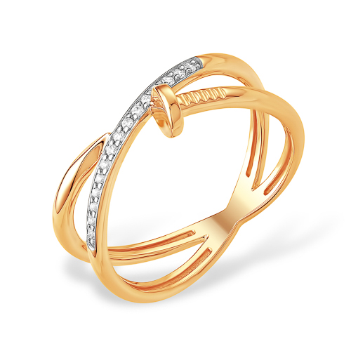 Кольцо из красного золота с фианитами Ювелирное изделие - Кольцо из красного золота с фианитами в магазине Best-Gold 129182