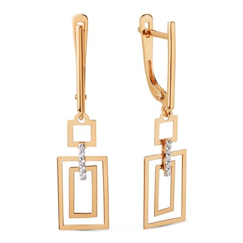 Серьги из красного золота с фианитами Ювелирное изделие - Серьги из красного золота с фианитами в магазине Best-Gold 129120