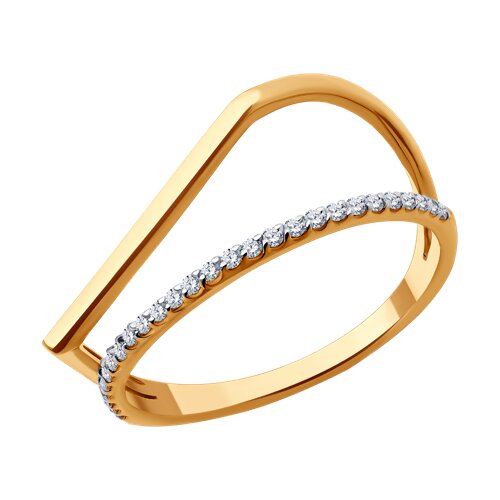 Кольцо из красного золота с фианитами Ювелирное изделие - Кольцо из красного золота с фианитами в магазине Best-Gold 145855