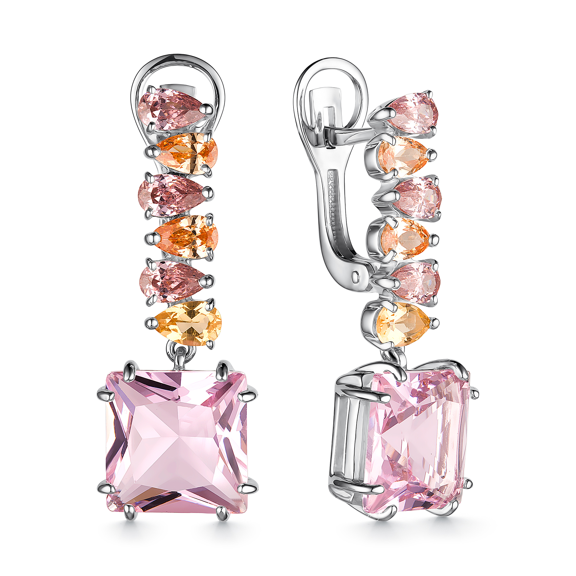 Серьги из серебра с фианитами Ювелирное изделие - Серьги из серебра с фианитами в магазине Best-Gold 125491