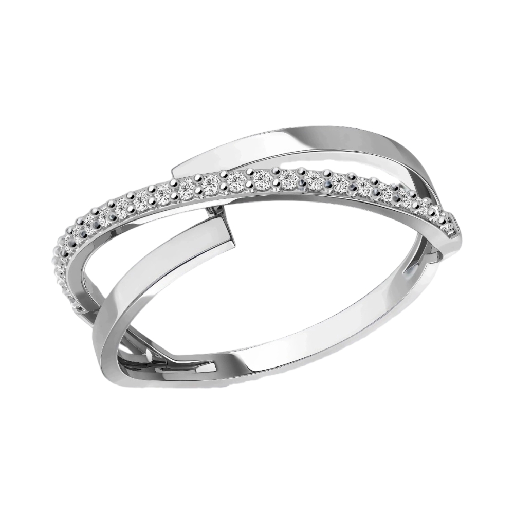 Кольцо из белого золота с фианитами Ювелирное изделие - Кольцо из белого золота с фианитами в магазине Best-Gold 155982