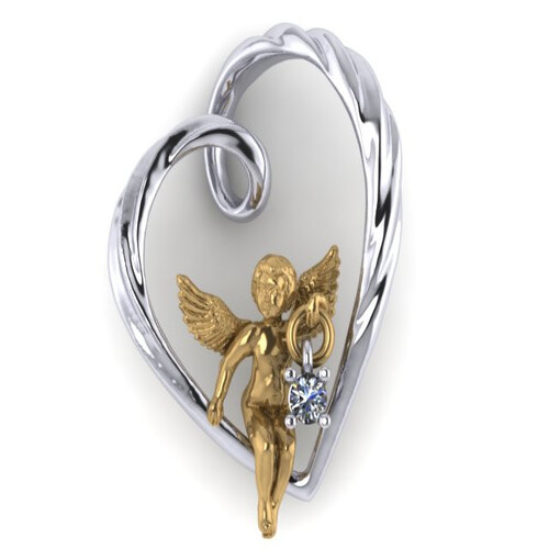 Подвеска из комбинированного золота с бриллиантами Ювелирное изделие - Подвеска из комбинированного золота с бриллиантами в магазине Best-Gold 110404