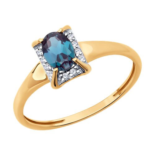 Ювелирное изделие - Кольцо из красного золота с александритом и бриллиантами в магазине Best-Gold 144857