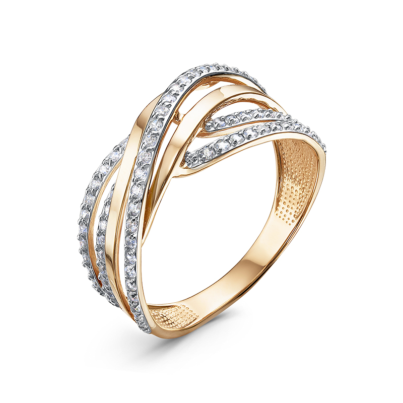 Кольцо из красного золота с фианитами Ювелирное изделие - Кольцо из красного золота с фианитами в магазине Best-Gold 140471