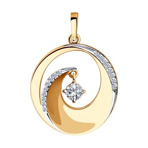 Ювелирное изделие - Подвеска из красного золота с фианитами в магазине Best-Gold 087562