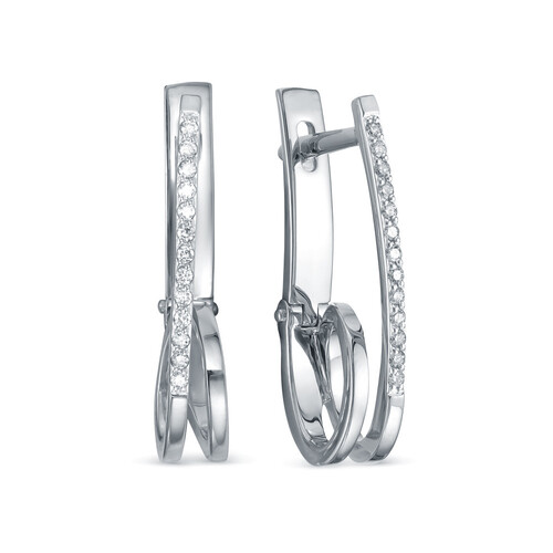 Серьги из белого золота с бриллиантами Ювелирное изделие - Серьги из белого золота с бриллиантами в магазине Best-Gold 079167