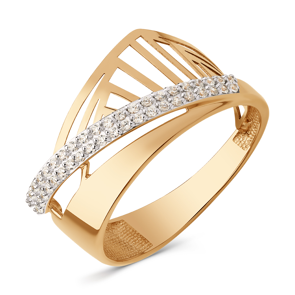 Кольцо из красного золота с фианитами Ювелирное изделие - Кольцо из красного золота с фианитами в магазине Best-Gold 151618