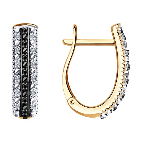 Серьги из красного золота с бриллиантами Ювелирное изделие - Серьги из красного золота с бриллиантами в магазине Best-Gold 144670