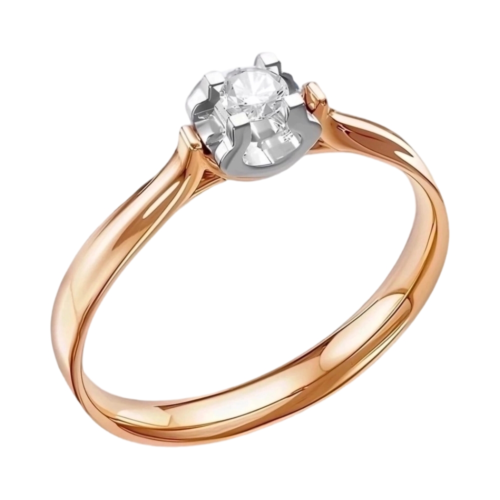 Ювелирное изделие - Помолвочное кольцо из красного золота с бриллиантом в магазине Best-Gold 153840